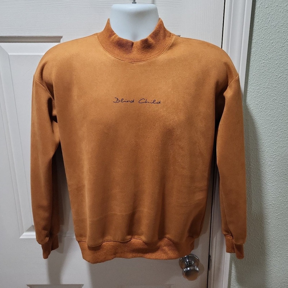 Zaful Man Blind Child Sweatshirt Brown